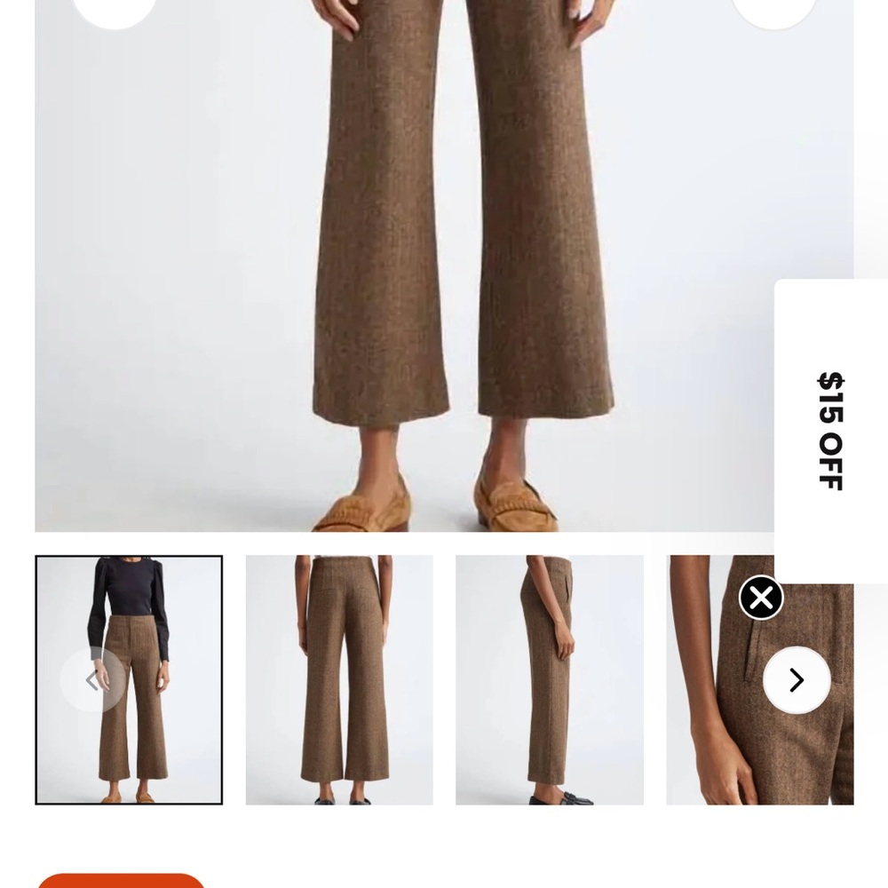 Veronica Beard Tan Wide-Leg Pants